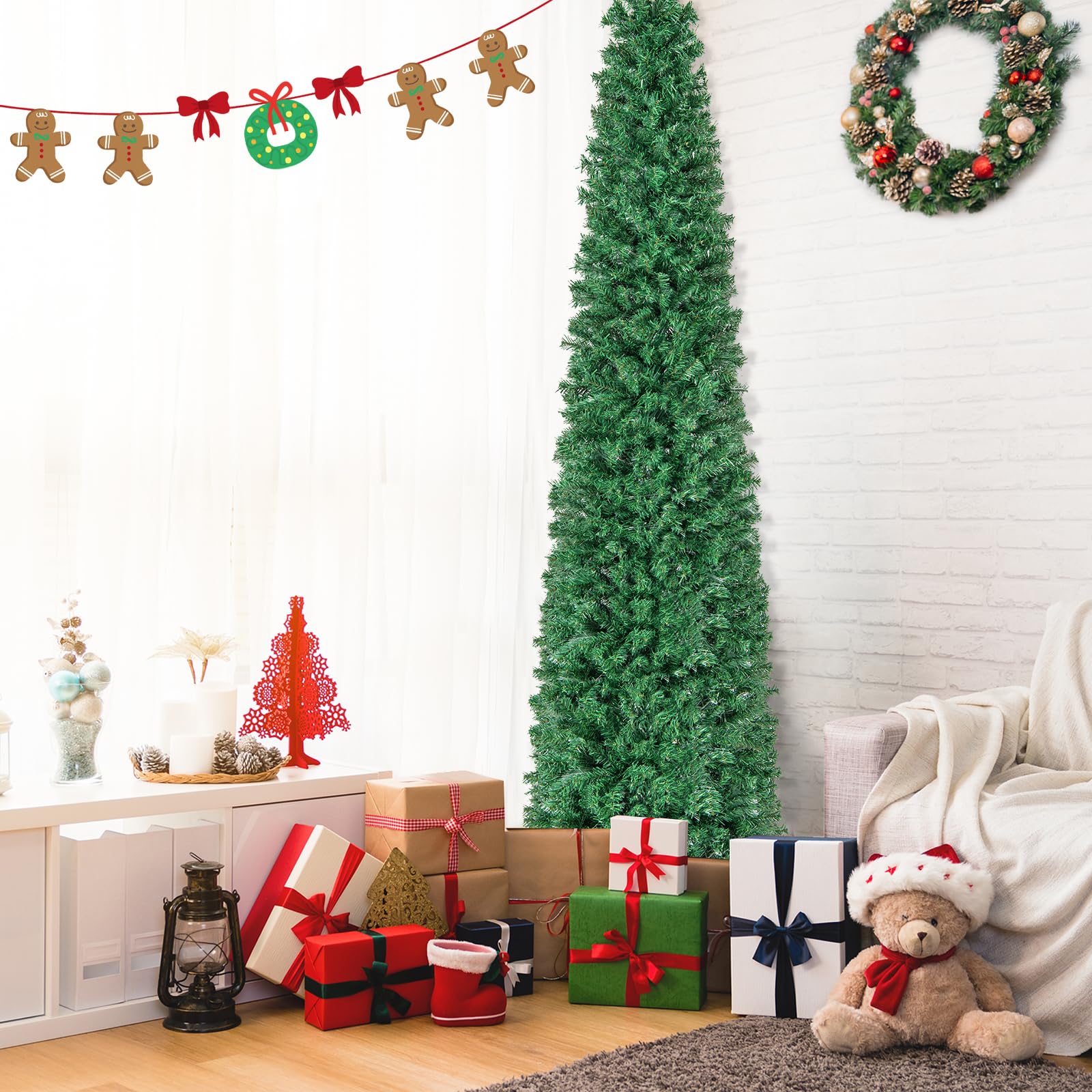 Amazon.com: HAPPYGRILL 8 ft Fiber Optic Artificial Christmas Tree